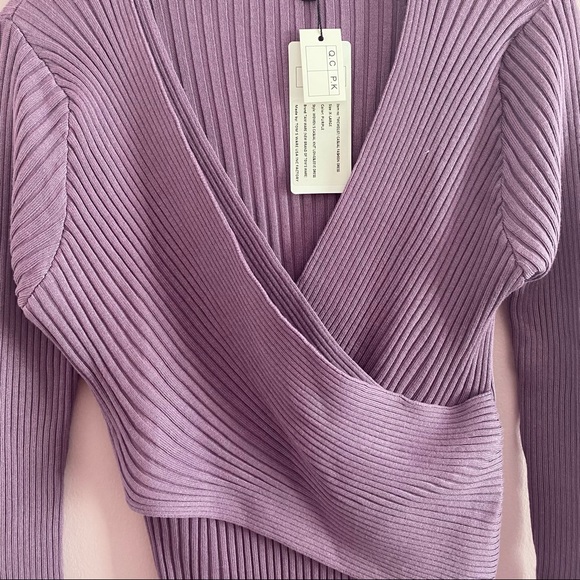 Dresses & Skirts - NWT Tam Ware - Beautiful ribbed, long sleeve, faux wrapped, sweater dress XL